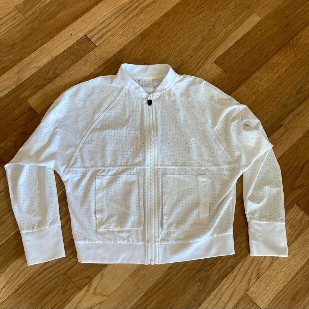 Girls white Zella jacket size large(10/12)
